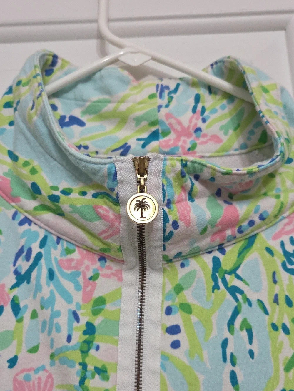 Lilly Pulitzer UPF 50+ Skipper Popover Half-Zip Jacket 'Blue Heaven'/ S